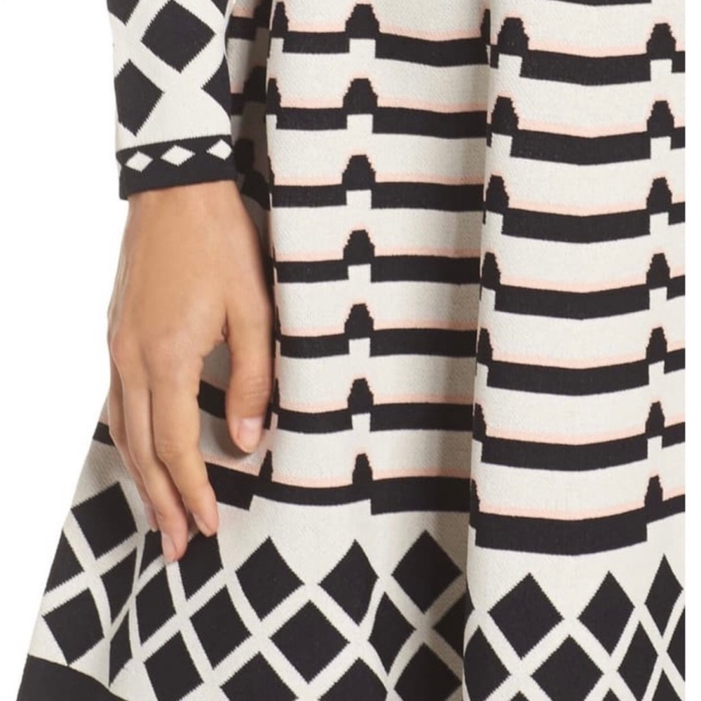 Eliza J Black and White Geometric Mini Dress - Picture 3 of 10